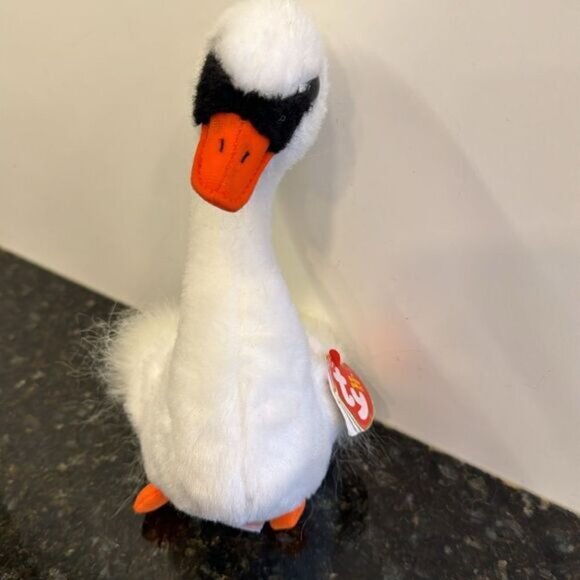 TY Beanie Baby 6” GRACIE White Swan Plush Stuffed Animal Toy with earTags - Picture 2 of 9